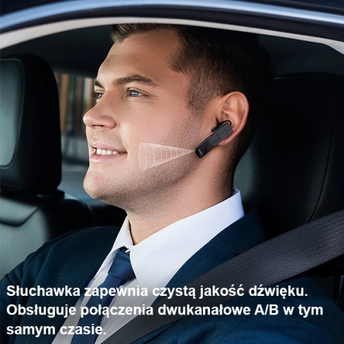 Słuchawka Bluetooth USAMS 5.0 BT2 czarna BHUBT201 (USAMS-BT2)