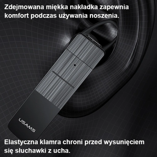 Słuchawka Bluetooth USAMS 5.0 BT2 czarna BHUBT201 (USAMS-BT2)