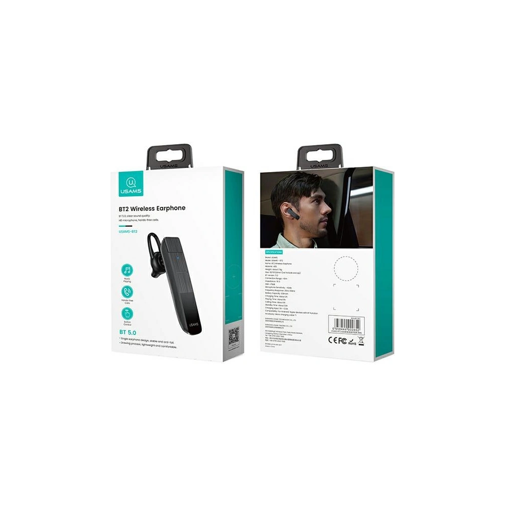 Hurtownia GSM - Bluetooth-Headset USAMS 5.0 BT2 schwarz BHUBT201 (USAMS-BT2) - USA908 - {ean13} - Hurt
