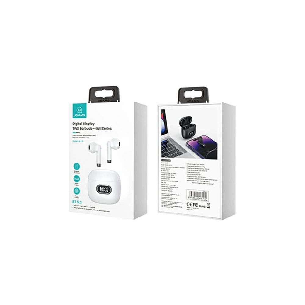 Hurtownia GSM - Sluchátka TWS USAMS IA II Series Bluetooth 5.3 bílá BHUIAII02 (USAMS-IAII15) - USA908WHT - {ean13} - Hurt
