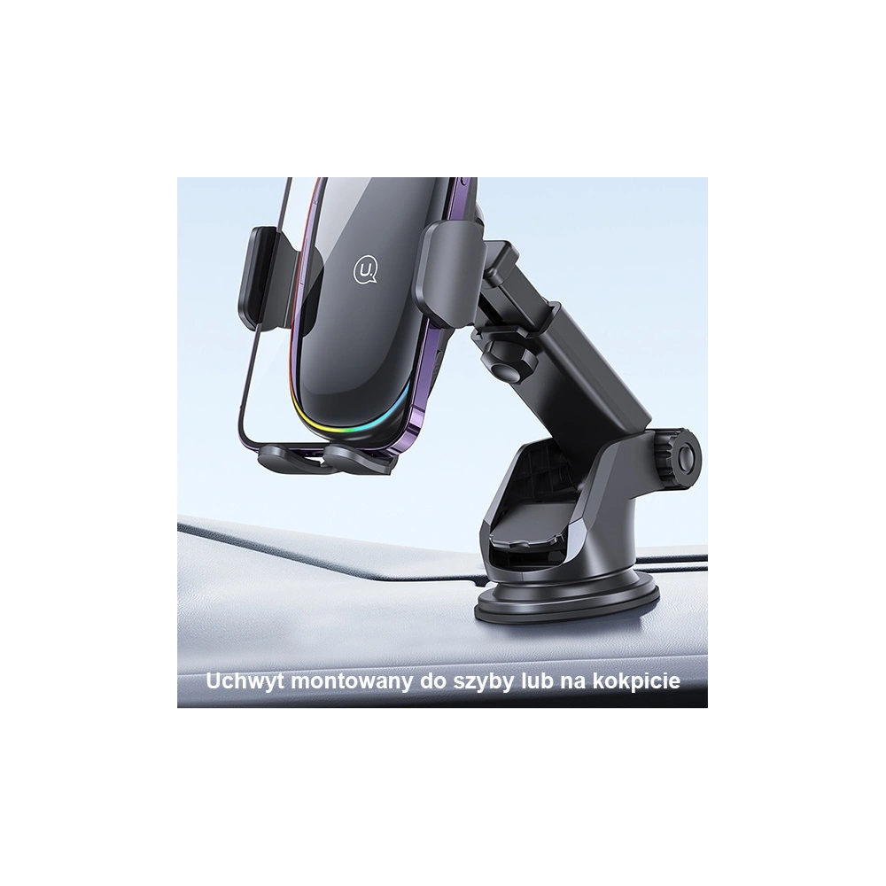 Hurtownia GSM - Suport auto cu încărcare inductivă USAMS US-CD187 15W pentru parbriz/pe bord negru CD187ZJ01 - USA912 - {ean13} - Hurt