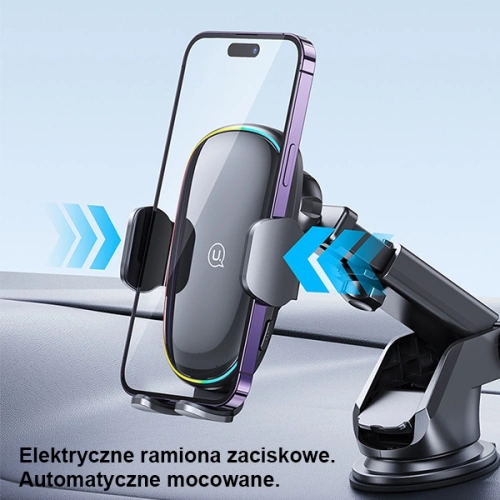 Samochodowy Uchwyt z ładowaniem indukcyjnym USAMS US-CD187 15W do szyby/na deskę czarny CD187ZJ01