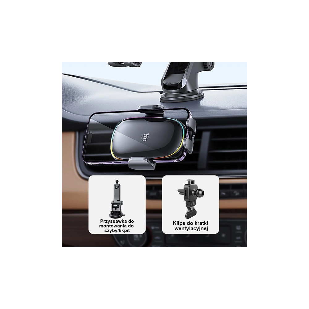 Hurtownia GSM - Automobilní držák s indukčním nabíjením USAMS US-CD187 15W na sklo/na palubní desku černý CD187ZJ01 - USA912 - {ean13} - Hurt