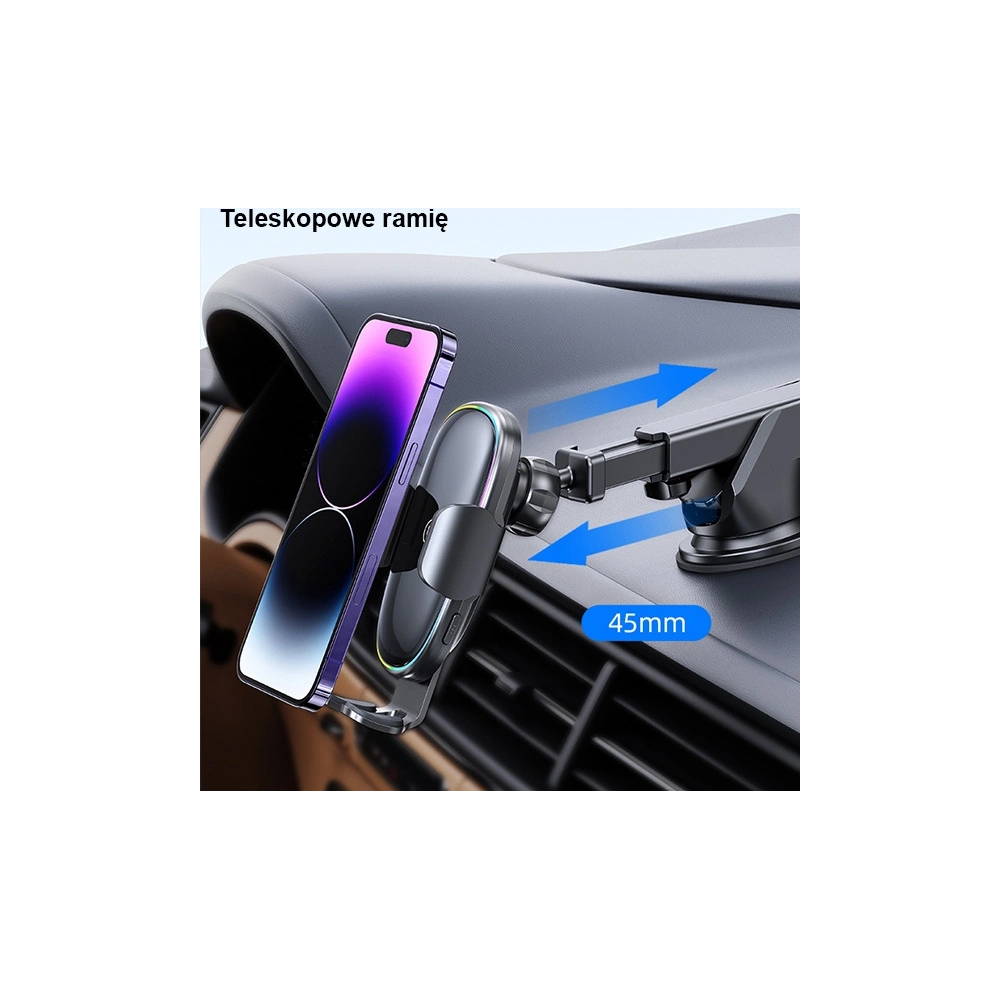 Hurtownia GSM - Automobilní držák s indukčním nabíjením USAMS US-CD187 15W na sklo/na palubní desku černý CD187ZJ01 - USA912 - {ean13} - Hurt
