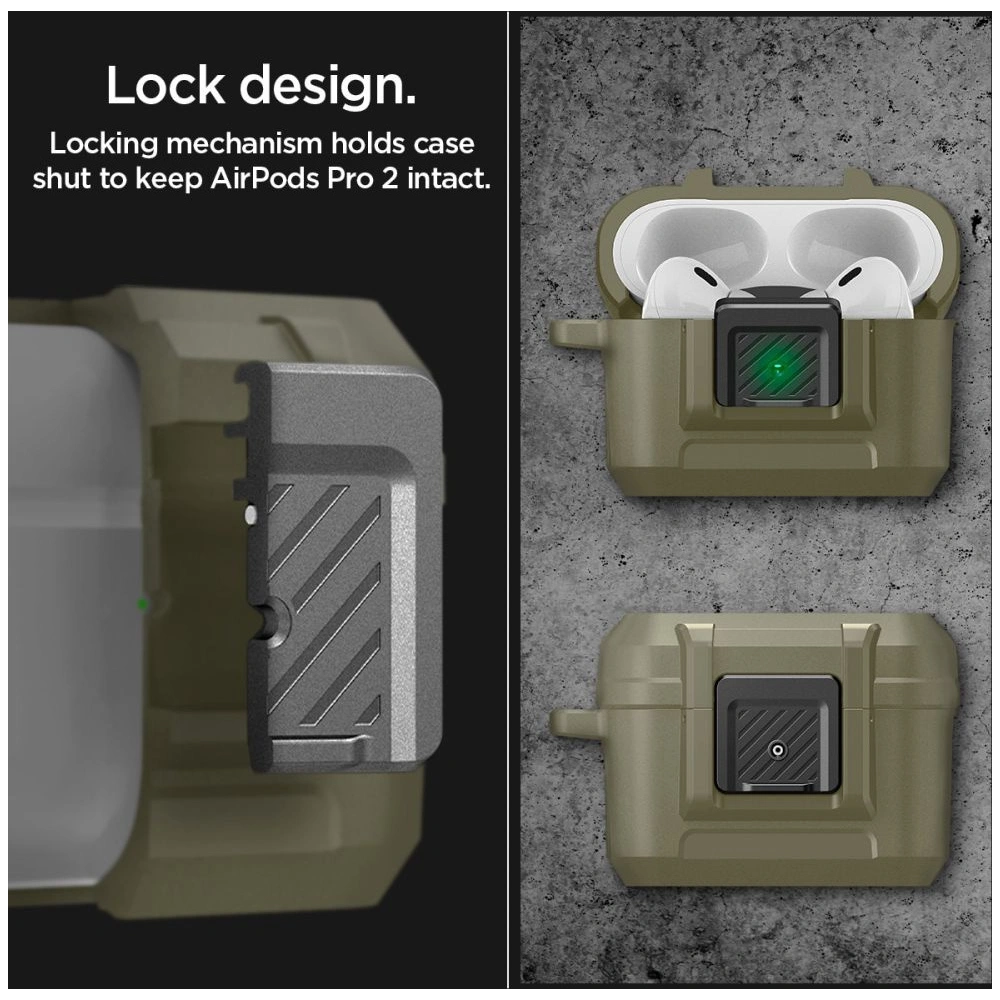 Hurtownia GSM - Etui Spigen Lock Fit Apple AirPods Pro 2/1 Vintage Khaki - SPN2767 - {ean13} - Hurt