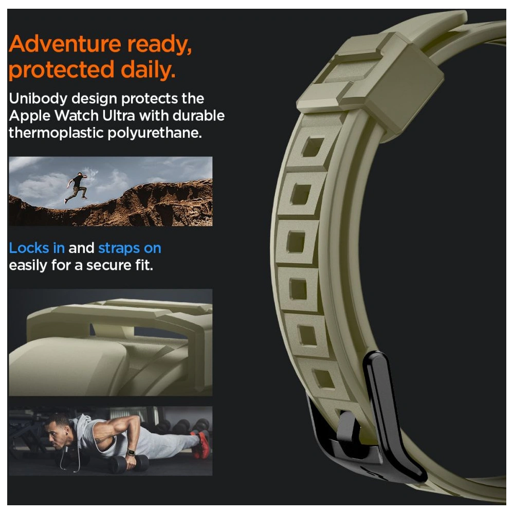 Hurtownia GSM - Armband + Case Spigen Rugged Armor Pro Apple Watch Ultra 49mm Vintage Khaki - SPN2769 - {ean13} - Hurt