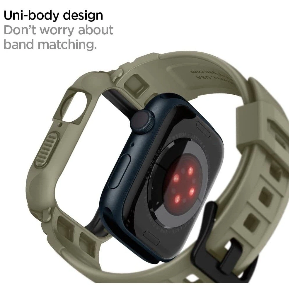 Wholesale Belt + case Spigen Rugged Armor Pro Apple Watch 4/5/6/7/SE 44/45mm Vintage Khaki - SPN2770 - {ean13} - Hurt