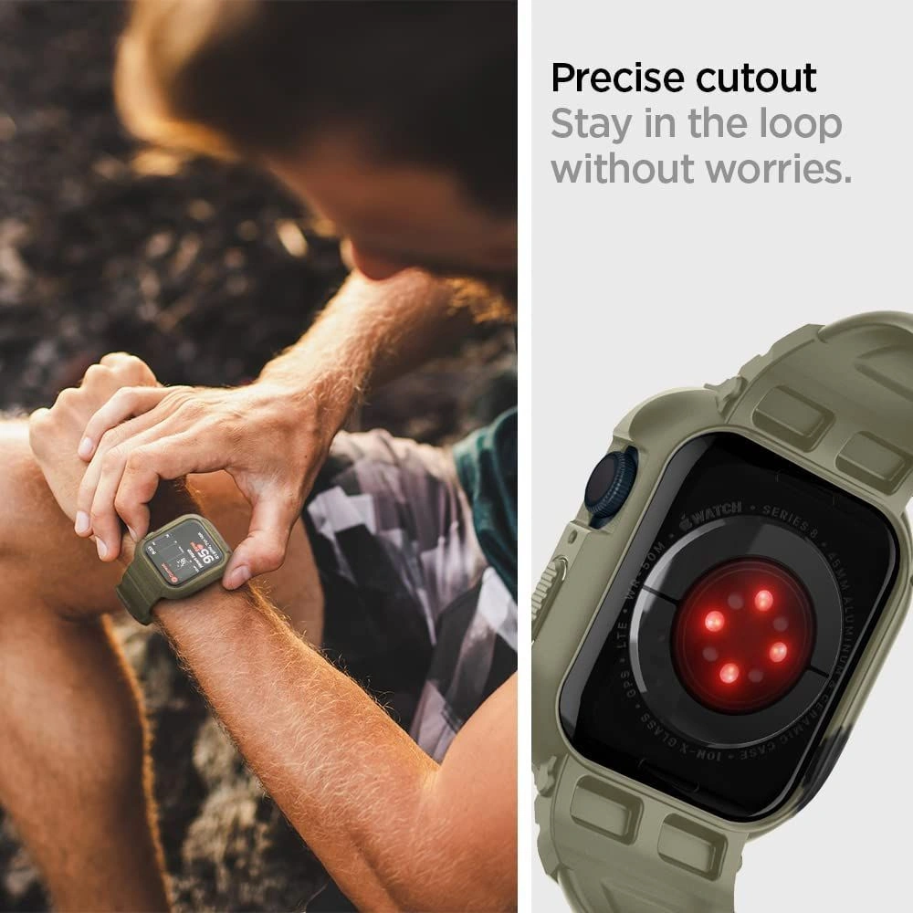 Wholesale Belt + case Spigen Rugged Armor Pro Apple Watch 4/5/6/7/SE 44/45mm Vintage Khaki - SPN2770 - {ean13} - Hurt