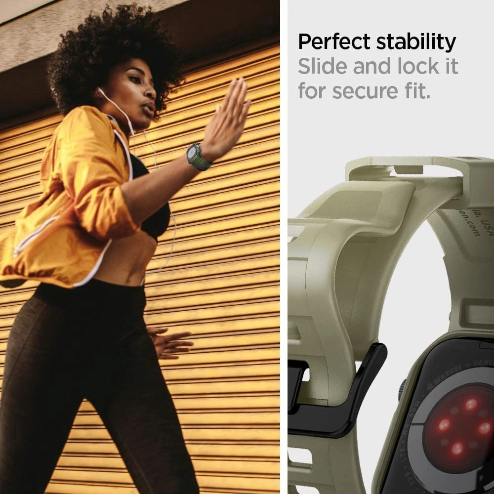 Wholesale Belt + case Spigen Rugged Armor Pro Apple Watch 4/5/6/7/SE 44/45mm Vintage Khaki - SPN2770 - {ean13} - Hurt