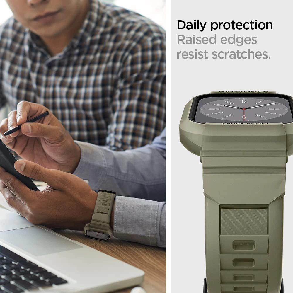 Wholesale Belt + case Spigen Rugged Armor Pro Apple Watch 4/5/6/7/SE 44/45mm Vintage Khaki - SPN2770 - {ean13} - Hurt