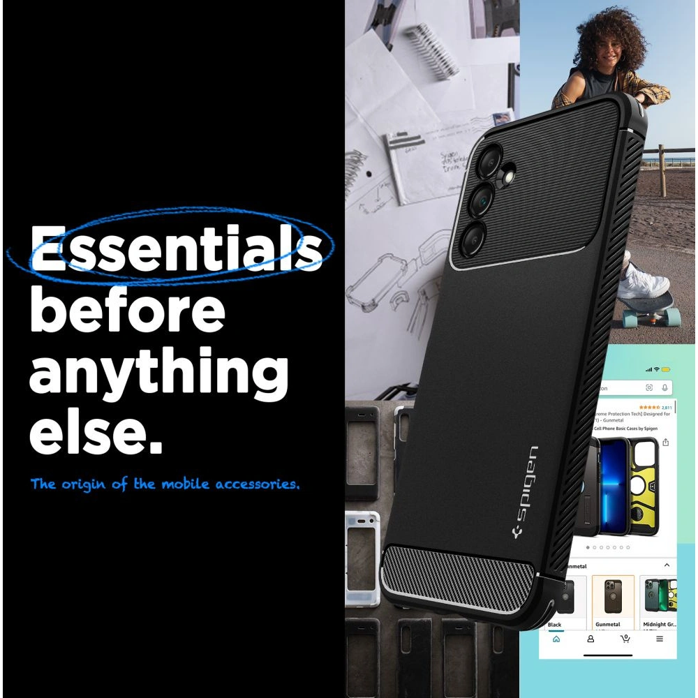 Wholesale Spigen Rugged Armor Samsung Galaxy A14 5G Matte Black - SPN2772 - {ean13} - Hurt