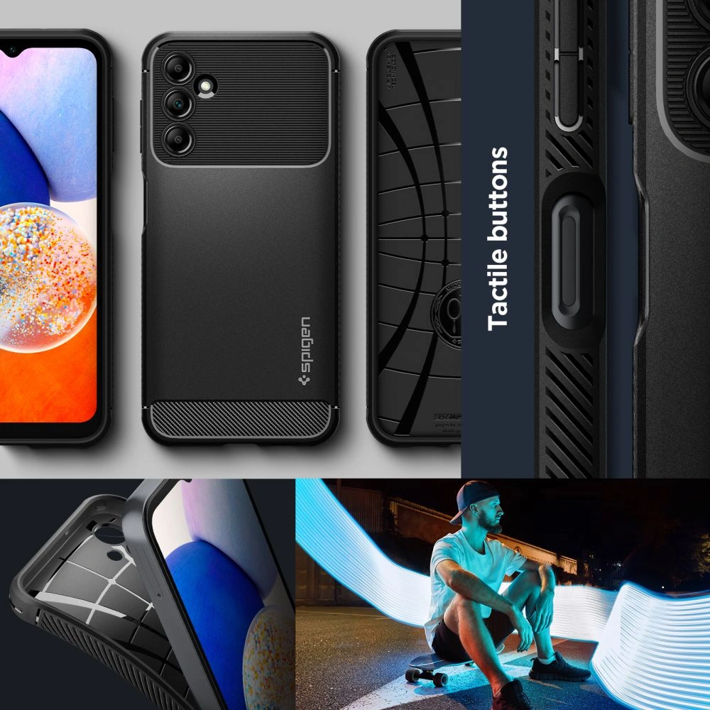 Wholesale Spigen Rugged Armor Samsung Galaxy A14 5G Matte Black - SPN2772 - {ean13} - Hurt