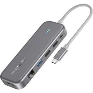 Hurtownia GSM - Adapter 11w1 HUB USB-C Blitzwolf BW-TH11 HDMI x2, USB3.0, USB2.0 x2, SD/TF, VGA, USB-C x2 și RJ45 - BLZ521 - {ean13} - Hurt