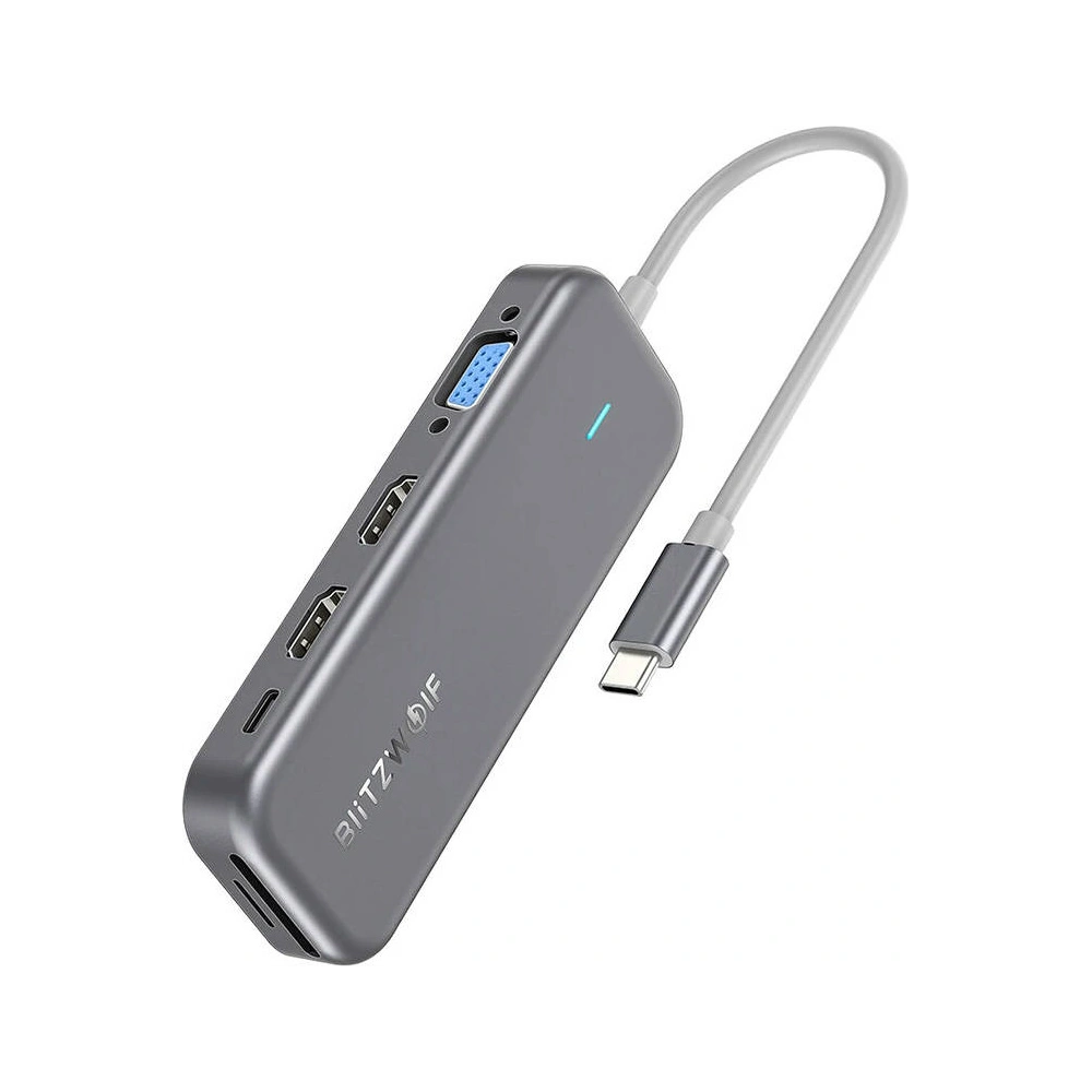 Wholesale Blitzwolf 11w1 HUB USB-C Blitzwolf BW-TH11 HDMI x2, USB3.0, USB2.0 x2, SD/TF, VGA, USB-C x2 and RJ45 - BLZ521 - {ean13} - Hurt