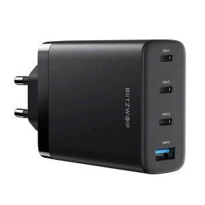 Hurtownia GSM - Ładowarka Sieciowa Blitzwolf BW-S23, 3x USB-C, USB-A, GaN 100W (czarna) - BLZ524 - {ean13} - Hurt