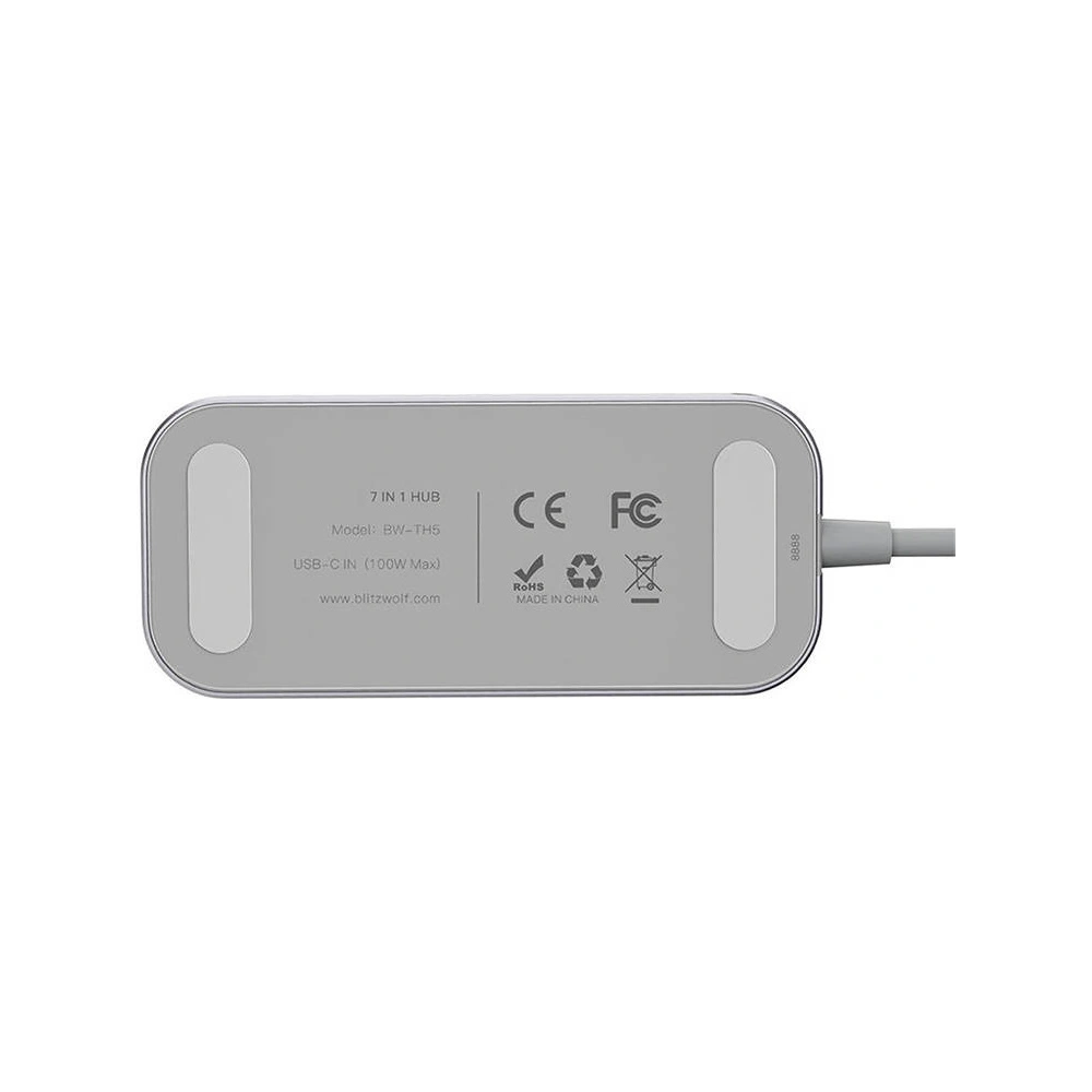 Hurtownia GSM - Adapter 7in1 HUB Blitzwolf BW-TH5 USB-C 1x HDMI, 3x USB 3.0, 1x USB-C PD, 1x SD, 1x Micro SD - BLZ525 - {ean13} - Hurt