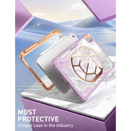 Etui Supcase Cosmo Apple iPad 10.9" 2022 / 11" 2025 Marmurowe Fioletowe