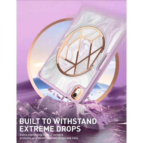 Etui Supcase Cosmo Apple iPad 10.9" 2022 / 11" 2025 Marmurowe Fioletowe