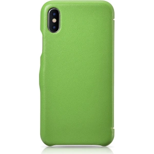 Hurtownia GSM - Eui Skórzane z klapką/zamykane iCarer Metal Clip Vintage Folio iPhone XS / iPhone X Verde (RIX02-GN) - ICR483 - {ean13} - Hurt