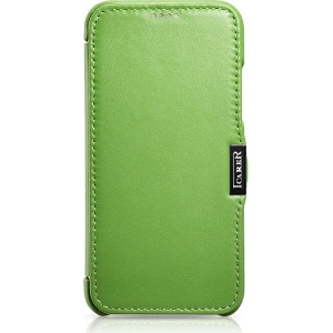 Hurtownia GSM - Eui Bőrtok klappal/zárható iCarer Fém Klipsz Vintage Folio iPhone XS / iPhone X Zöld (RIX02-GN) - ICR483 - {ean13} - Hurt