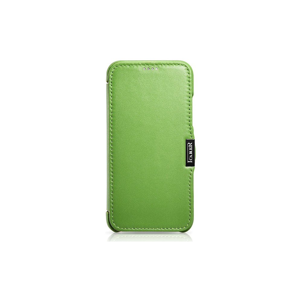 Hurtownia GSM - Eui Bőrtok klappal/zárható iCarer Fém Klipsz Vintage Folio iPhone XS / iPhone X Zöld (RIX02-GN) - ICR483 - {ean13} - Hurt