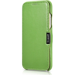 Hurtownia GSM - Eui Bőrtok klappal/zárható iCarer Fém Klipsz Vintage Folio iPhone XS / iPhone X Zöld (RIX02-GN) - ICR483 - {ean13} - Hurt