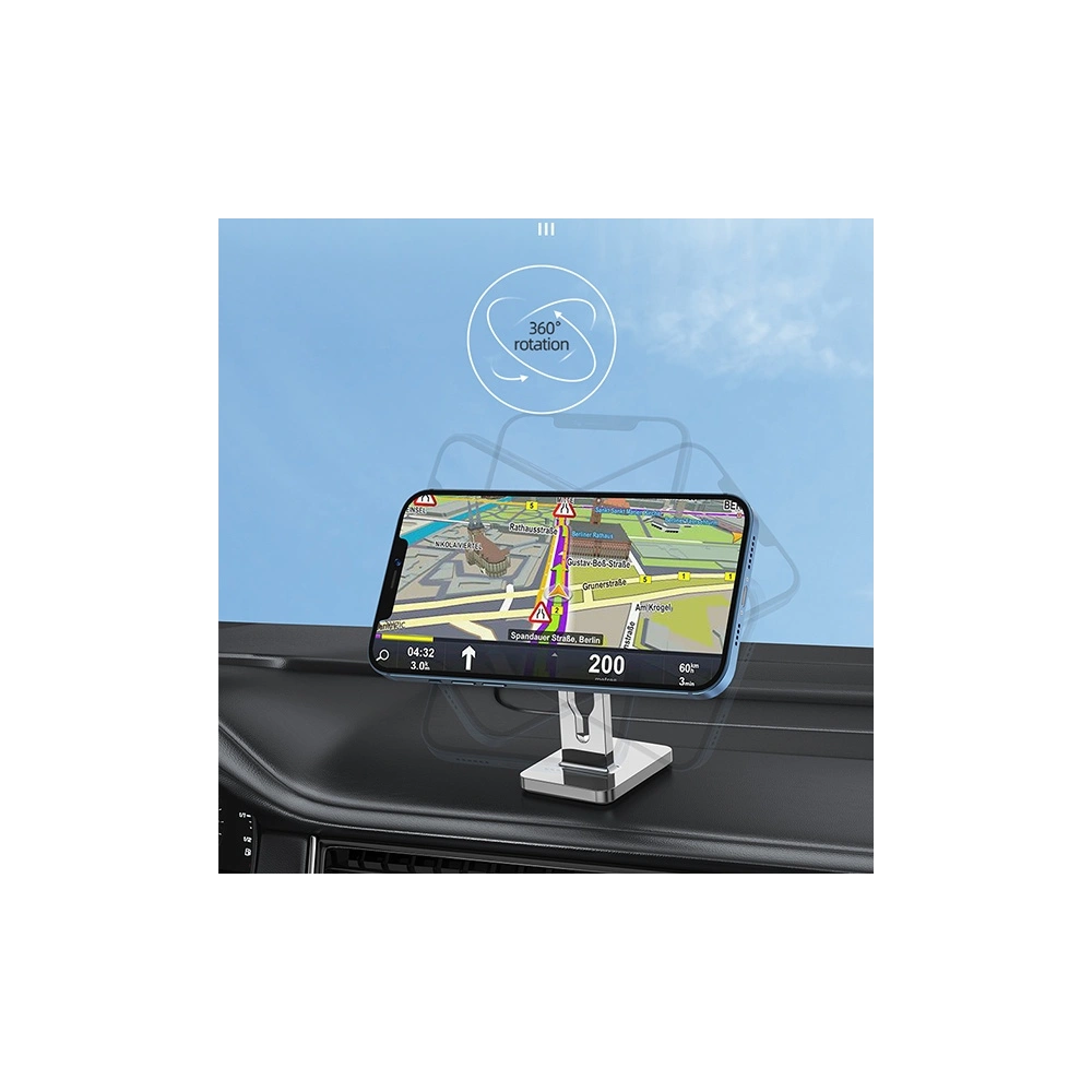 Hurtownia GSM - Suport auto magnetic AWEI X19 pentru bord argintiu/negru - AWEI118 - {ean13} - Hurt