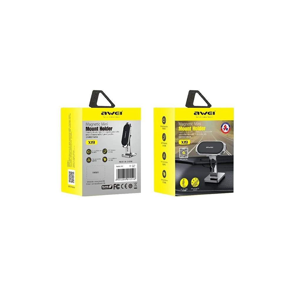 Hurtownia GSM - Magnetische Autohalterung AWEI X19 für das Armaturenbrett silber/schwarz - AWEI118 - {ean13} - Hurt