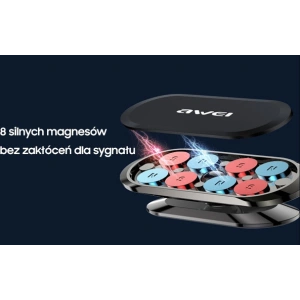 Hurtownia GSM - Suport auto magnetic AWEI X20 pentru bord gri/metalizat. - AWEI119 - {ean13} - Hurt