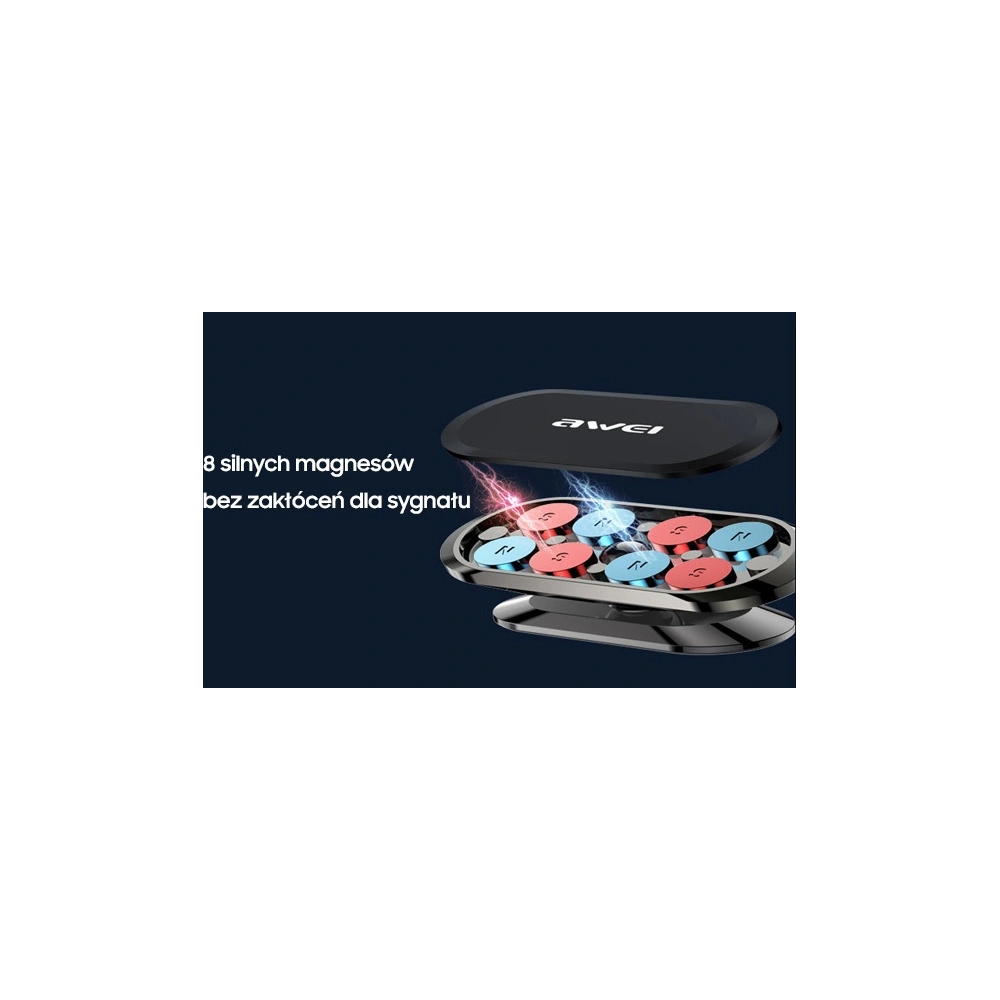 Hurtownia GSM - Suport auto magnetic AWEI X20 pentru bord gri/metalizat. - AWEI119 - {ean13} - Hurt