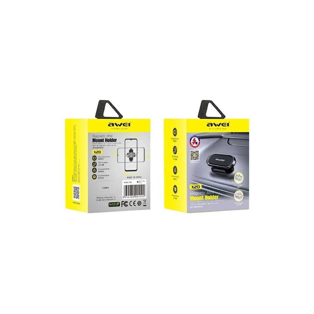 Hurtownia GSM - Magnetische Autohalterung AWEI X20 für das Armaturenbrett grau/metallisch grau - AWEI119 - {ean13} - Hurt