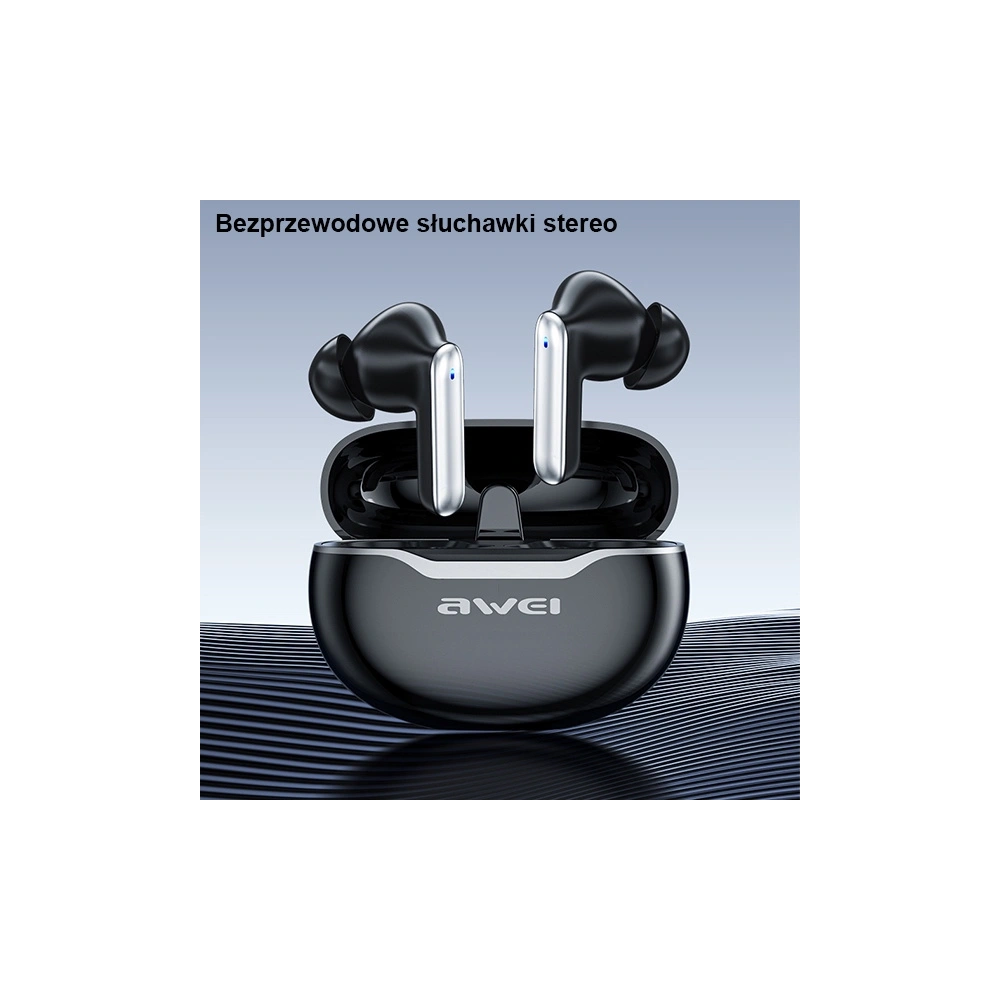 Wholesale AWEI Earphones Bluetooth 5.3 T50 TWS + stacja dokująca czarny/black - AWEI123 - {ean13} - Hurt