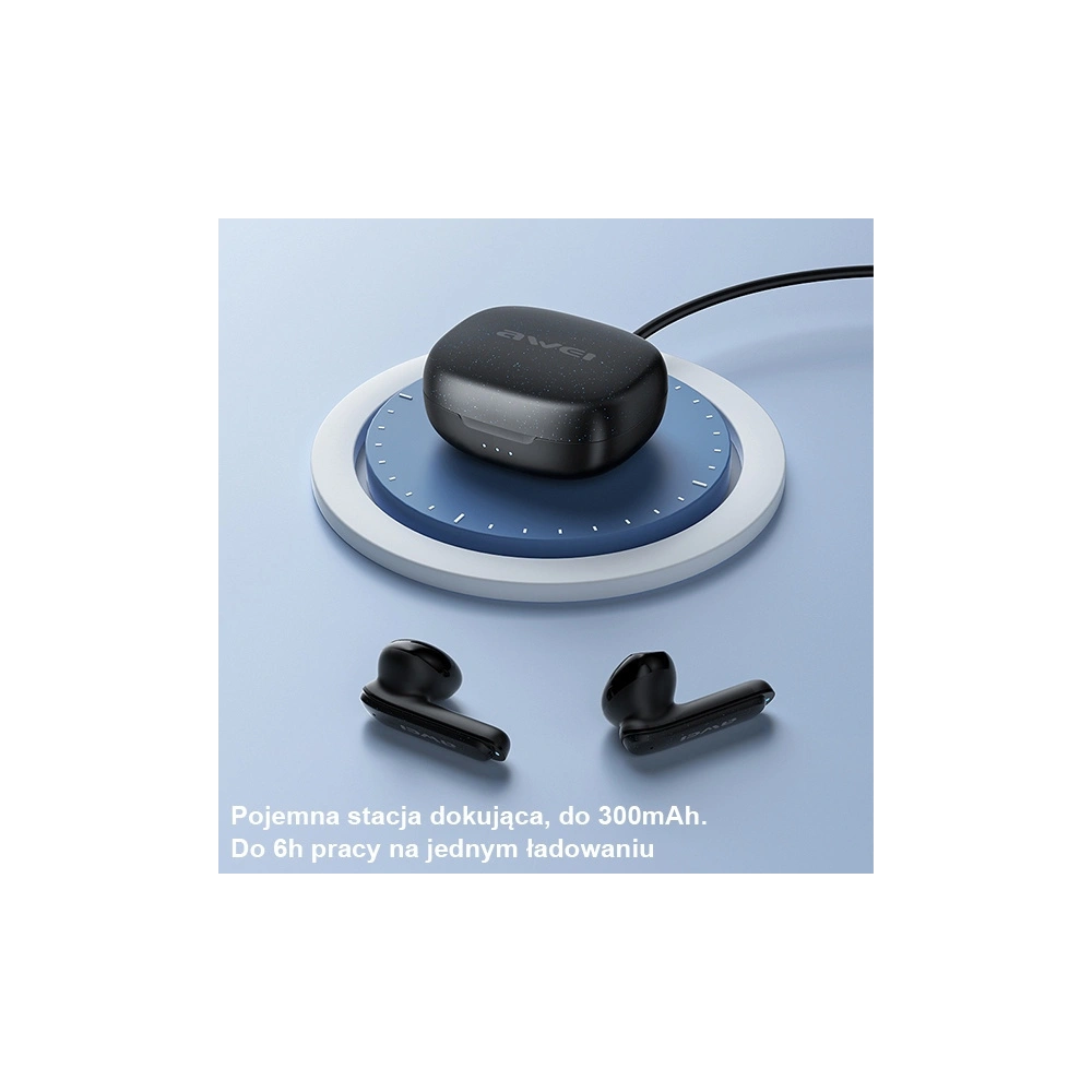 Hurtownia GSM - Căști TWS AWEI Bluetooth 5.3 T66 negre - AWEI125 - {ean13} - Hurt
