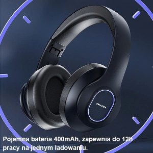 Hurtownia GSM - Sluchátka na uši AWEI Bluetooth A100BL černé - AWEI126 - {ean13} - Hurt