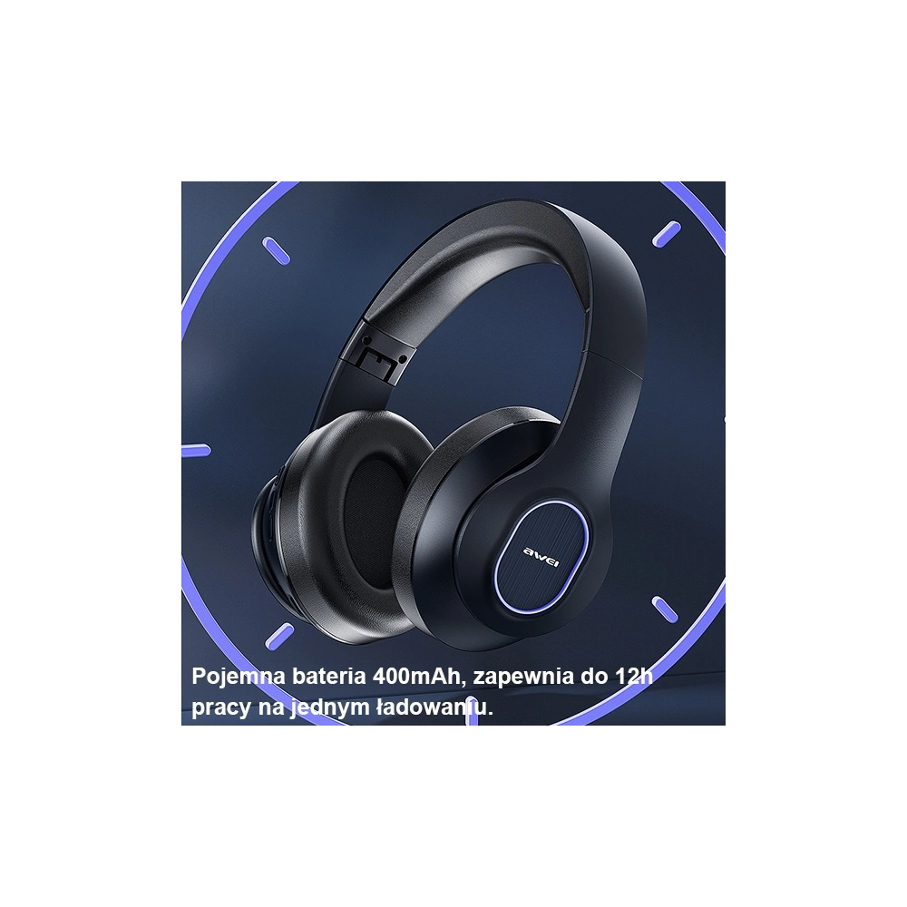 Hurtownia GSM - Sluchátka na uši AWEI Bluetooth A100BL černé - AWEI126 - {ean13} - Hurt