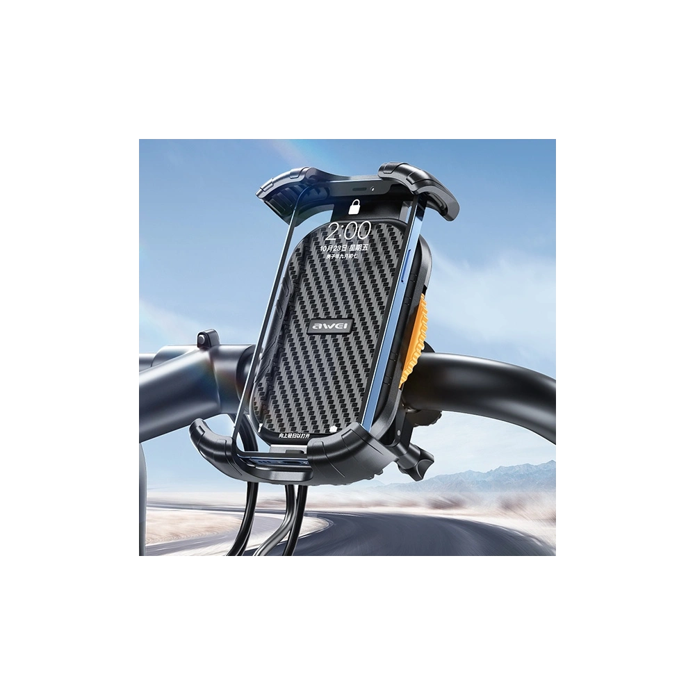 Hurtownia GSM - Fahrradhalterung AWEI X29 4,7"-6,7" für Rahmen schwarz - AWEI130 - {ean13} - Hurt