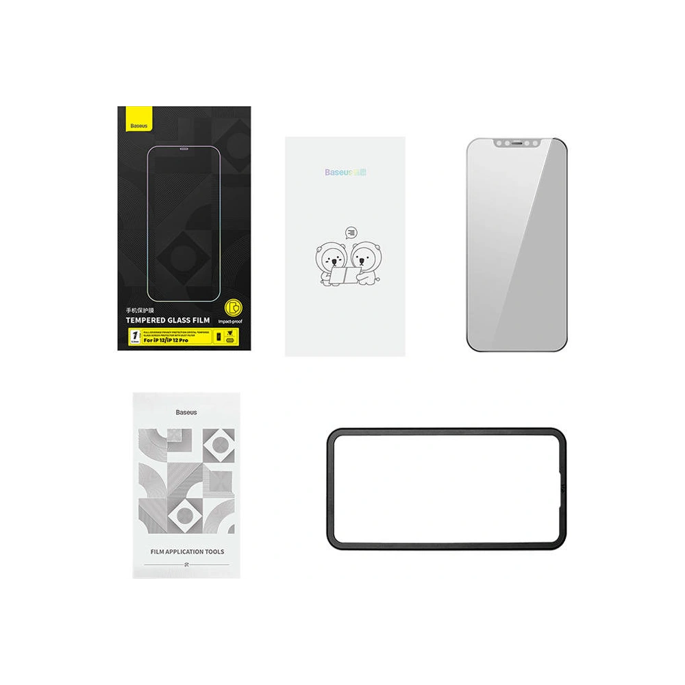 Hurtownia GSM - Edzett üveg Baseus Privacy Glass SGQP051102 0.3mm Apple iPhone 12/12 Pro - BSU3972 - {ean13} - Hurt