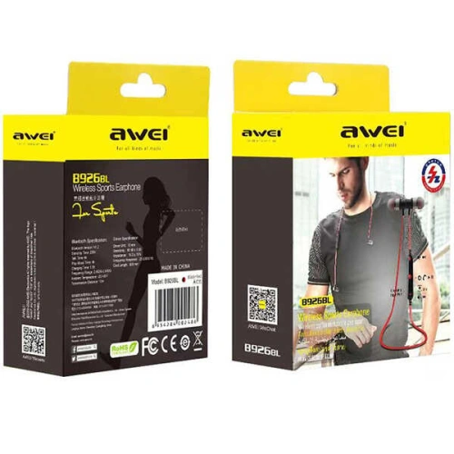 Słuchawki sportowe AWEI Bluetooth B926BL magnetyczne czarne