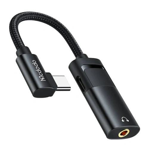 Adapter Mcdodo CA-1880 USB-C/USB-C + AUX mini jack 3.5mm (czarny)