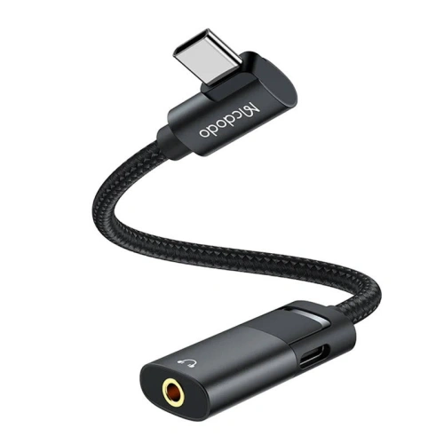 Adapter Mcdodo CA-1880 USB-C/USB-C + AUX mini jack 3.5mm (czarny)