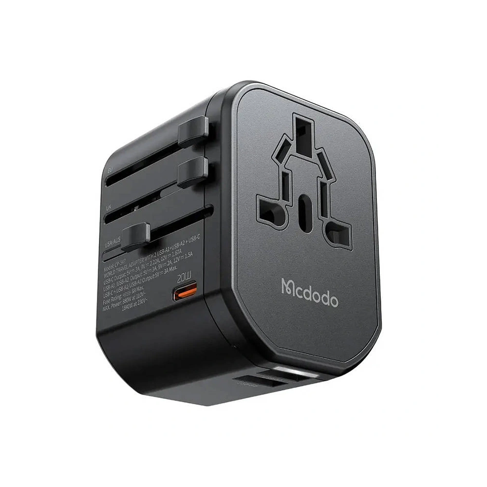 Hurtownia GSM - Universelles Netzladegerät EU/US/AU/UK Mcdodo CP-3471, PD 20W (schwarz) - MDD88 - {ean13} - Hurt