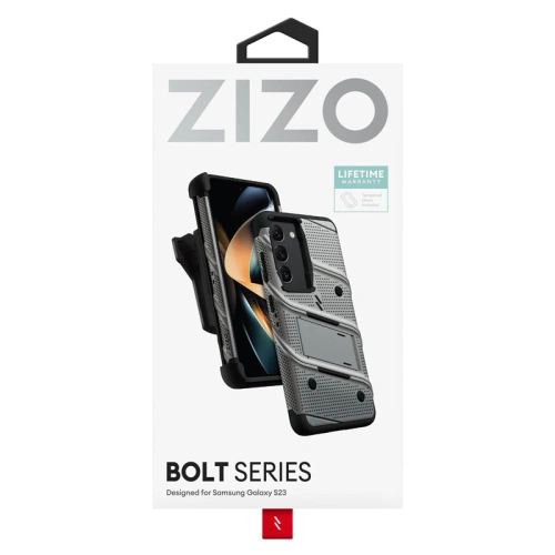 Etui ZIZO BOLT Series Samsung Galaxy S23 + szkło (szary)