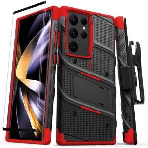 Hurtownia GSM - Etui ZIZO BOLT Series Samsung Galaxy S23 Ultra + sklo (černá/červená) - ZIZ120 - {ean13} - Hurt