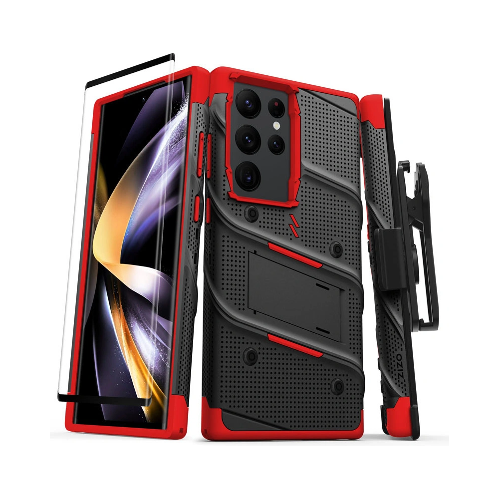 Hurtownia GSM - Etui ZIZO BOLT Series Samsung Galaxy S23 Ultra + üveg (fekete/piros) - ZIZ120 - {ean13} - Hurt