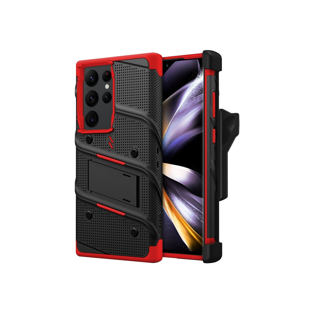 Hurtownia GSM - Etui ZIZO BOLT Series Samsung Galaxy S23 Ultra + üveg (fekete/piros) - ZIZ120 - {ean13} - Hurt