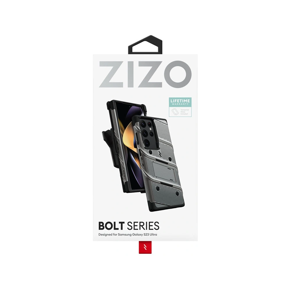 Hurtownia GSM - Etui ZIZO BOLT Series Samsung Galaxy S23 Ultra + sklo (šedé) - ZIZ121 - {ean13} - Hurt