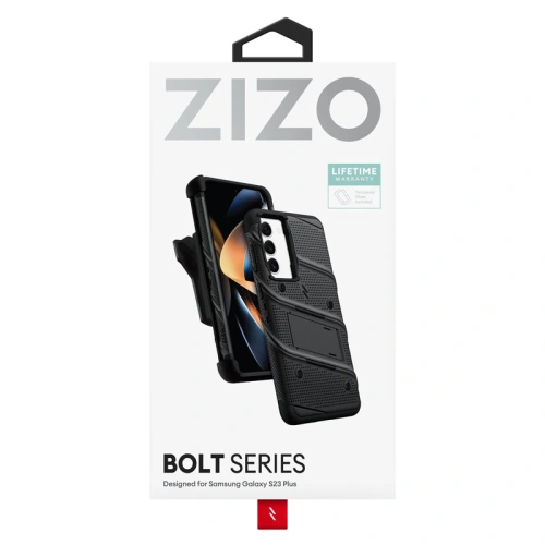 Etui ZIZO BOLT Series Samsung Galaxy S23+ Plus + szkło (czarny)