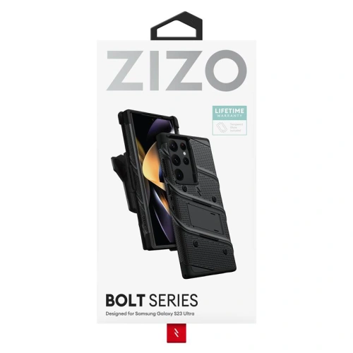 Etui ZIZO BOLT Series Samsung Galaxy S23 Ultra + szkło (czarny)