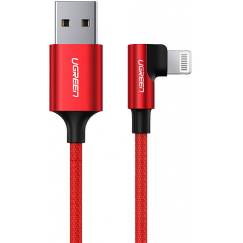 Ugreen Distributor - 6957303865550 - UGR1459 - UGREEN US299 USB-A/Lightning Angle Cable 2.4A, 1m (red) - B2B homescreen