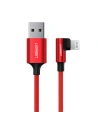 Úhlový kabel UGREEN US299 USB-A/Lightning 2.4A, 1m (červený)